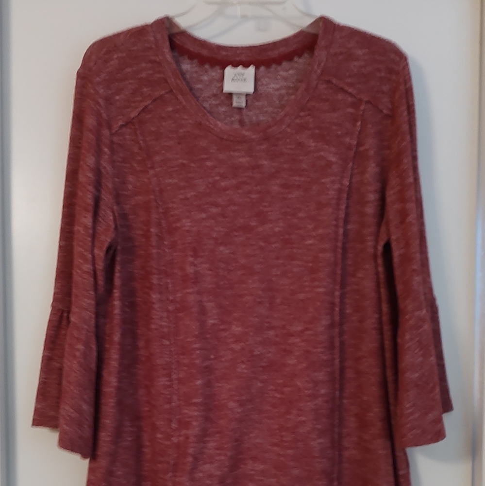 Knox Rose supersoft jersey plum three quarter sleeve top